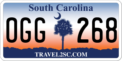 SC license plate OGG268