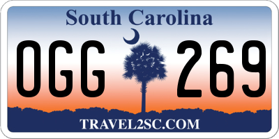 SC license plate OGG269