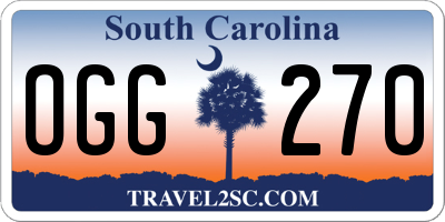 SC license plate OGG270