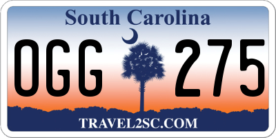 SC license plate OGG275
