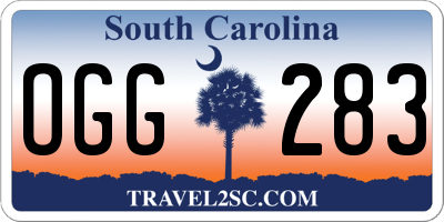 SC license plate OGG283
