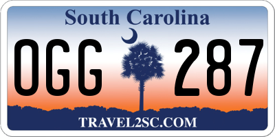 SC license plate OGG287