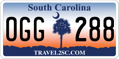 SC license plate OGG288
