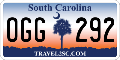 SC license plate OGG292