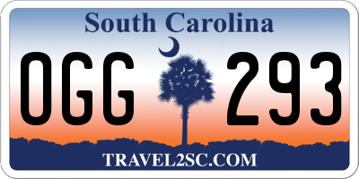 SC license plate OGG293