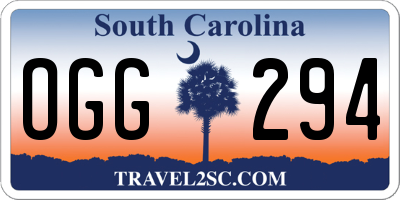 SC license plate OGG294