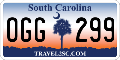 SC license plate OGG299