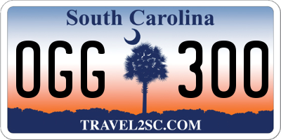 SC license plate OGG300