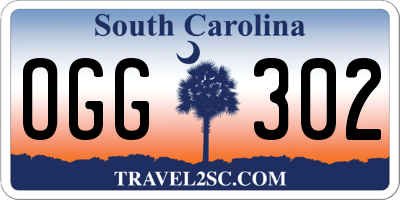 SC license plate OGG302