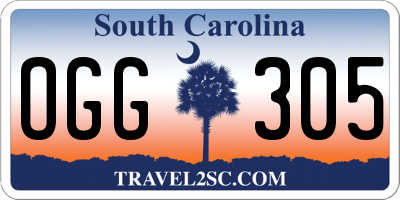 SC license plate OGG305
