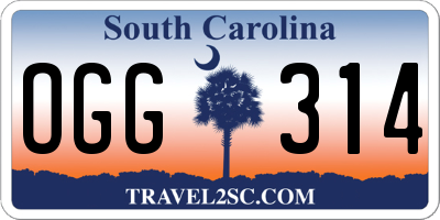 SC license plate OGG314