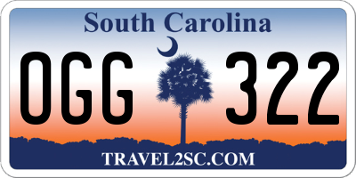 SC license plate OGG322