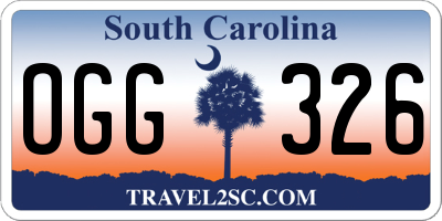 SC license plate OGG326