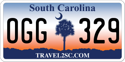 SC license plate OGG329
