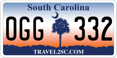 SC license plate OGG332