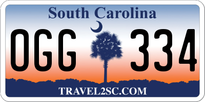 SC license plate OGG334