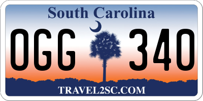 SC license plate OGG340
