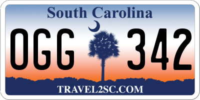 SC license plate OGG342