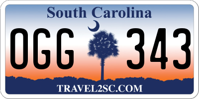 SC license plate OGG343
