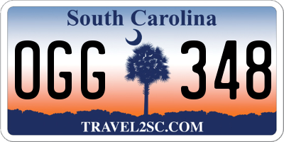 SC license plate OGG348