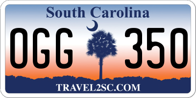 SC license plate OGG350