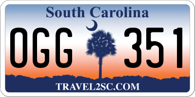 SC license plate OGG351