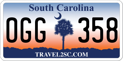 SC license plate OGG358
