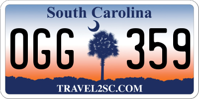SC license plate OGG359