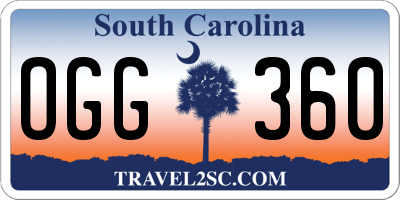 SC license plate OGG360