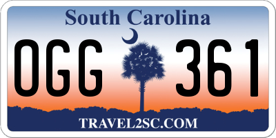SC license plate OGG361