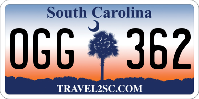 SC license plate OGG362