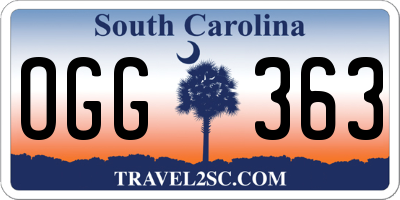 SC license plate OGG363