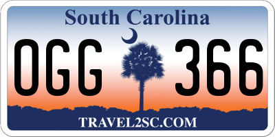 SC license plate OGG366