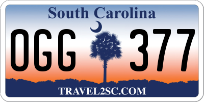 SC license plate OGG377