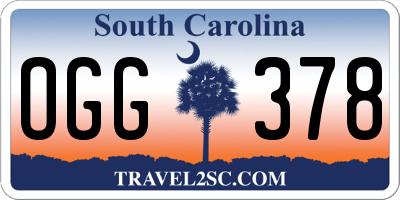 SC license plate OGG378