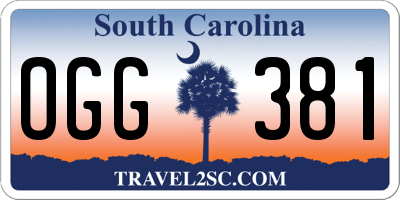 SC license plate OGG381