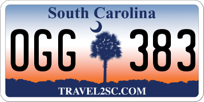 SC license plate OGG383