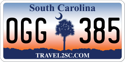 SC license plate OGG385