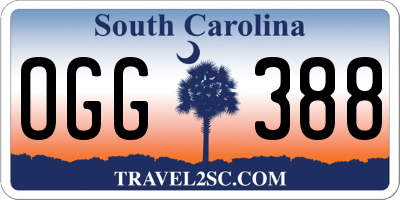 SC license plate OGG388