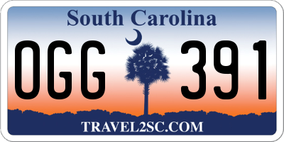 SC license plate OGG391