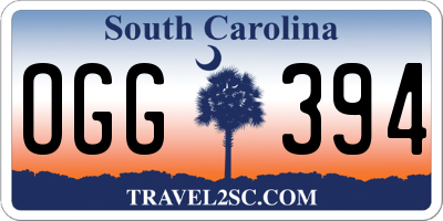 SC license plate OGG394
