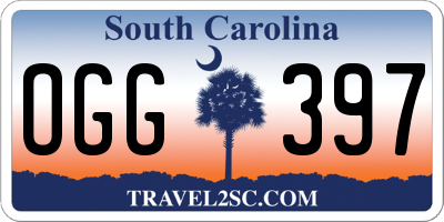 SC license plate OGG397