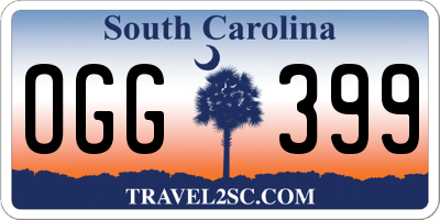 SC license plate OGG399