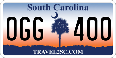 SC license plate OGG400