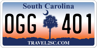 SC license plate OGG401