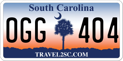 SC license plate OGG404