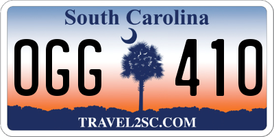 SC license plate OGG410