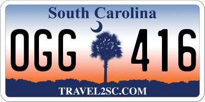 SC license plate OGG416