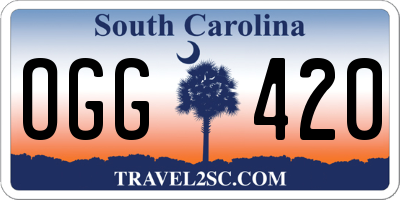 SC license plate OGG420