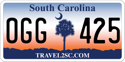 SC license plate OGG425